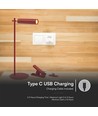 Opladelig 3-i-1 LED lampe - Magnetisk, rød, dæmpbar, inkl. fod og 2 stk. monteringsbeslag
