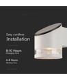 1W Solara væglampe med solcelle - 3000K, hvid, IP54, 70lm, batteri og solpanel