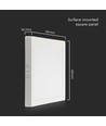 24W LED loftslampe - 28,7 x 28,7cm, Højde: 3,1cm, hvid kant