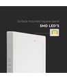 V-Tac 24W LED loftslampe -  28,7 x 28,7cm, Højde: 3,1cm, hvid kant, inkl. lyskilde