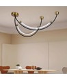 20W LED pendel / loftlampe, L100x60cm - 2500lm, sort og guld, IP20, inkl. lyskilde