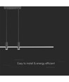 19W LED pendellampe, sort - 2160lm, 80-115cm, fås i 3000K og 4000K