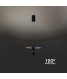 9W LED pendellampe, sort - 1000lm, 120 grader, IP20 indendørs, inkl. lyskilde