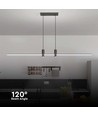 19W hængende lampe - LED, 80x100cm, 4000K, sort hus