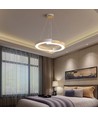 32W LED designer pendel - Ø43cm, hvid med trædetaljer, 3000K, 4000lm