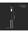 13W LED pendel, 40cm - Hvid, 3000K, 1500lm, IP20 indendørs