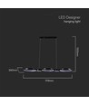97cm 38W LED pendel - 120lm/W, 4560lm, sort hus, 3000K, inkl. lyskilde