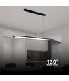 24W LED pendel, 80x100cm - Sort, 3000lm, 120 grader, inkl. lyskilde