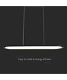 24W LED pendel, 80x100cm - 3000lm, sort krop, 120 grader, inkl. lyskilde