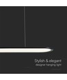 24W LED pendel, 80x100cm - 3000lm, sort krop, 120 grader, inkl. lyskilde