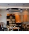19W LED pendel med krystal akryl, Ø40cm - Sort, 3000K, 2160lm, IP20 indendørs