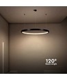 19W LED pendel med krystal akryl, Ø40cm - Sort, 3000K, 2160lm, IP20 indendørs