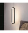 13W oval LED pendel, 40cm - Sort, moderne design, IP20 indendørs