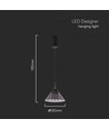 9W LED pendel - 1000lm, 3000K, sort, Ø19,5cm, IP20 indendørs