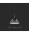 9W LED pendel - 1000lm, 3000K, sort, Ø19,5cm, IP20 indendørs
