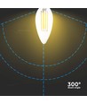 V-TAC kertepære 6W E14 - Kultråd, Klar dækning, 3000K.