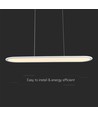 24W LED pendel / hængelampe - 80x104cm, 3000lm, hvid, 3000K, inkl. lyskilde