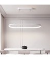 24W LED pendel / hængelampe - 80x20x100cm, 2760lm, hvid krop, 3000K