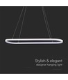 24W LED pendel / hængelampe - 80x20x100cm, 2760lm, hvid krop, 3000K