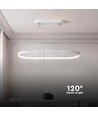 24W LED pendel / hængelampe - 80x20x100cm, 2760lm, hvid krop, 3000K