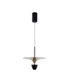9W LED pendel / hængelampe - 4000K, 1000lm, sort/guld, 30x320cm, inkl. lyskilde