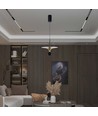 9W LED pendel / hængelampe - 3000K, 1000lm, sort/guld, 30x320cm, inkl. lyskilde