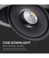 12W LED Downlight - COB, 3i1, Sort hus