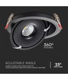 30W LED indbygningspanel, RA90, sort - 3-i-1 CCT, Hul: Ø18 cm, Mål: Ø20 cm