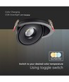 30W LED indbygningspanel, RA90, sort - 3-i-1 CCT, Hul: Ø18 cm, Mål: Ø20 cm