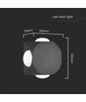 4W Væglampe - LED, COB, 4 Vejs, 3000K, Sort hus.