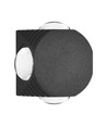 4W rund 4-vejs LED væglampe - Sort, IP54, COB LED, varm hvid, inkl. lyskilde