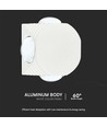 4W rund LED væglampe med 4 lysstråler - IP54, hvid, COB LED, 4000K, inkl. lyskilde