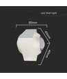 2W LED væglampe op/ned - IP54, 3000K, hvid, inkl. lyskilde