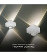 2W LED væglampe op/ned - IP54, 3000K, hvid, inkl. lyskilde