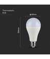 E27 17W LED pære - A65, Samsung LED chip, 1710lm, kold hvid