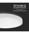24W LED loftslampe - Rund, hvid ramme, IP44