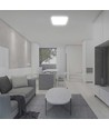 24W LED Dome Lys - 3000K, firkantet, hvid ramme, IP44