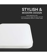 24W LED Dome Lys - 3000K, firkantet, hvid ramme, IP44