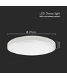 18W LED DOME Lys - Mikrobølge Sensor, 3000K, Rund, Hvid Ramme, IP44