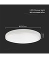 24W LED Sensorlampe med Fjernbetjening - Ø35cm, 2500lm, IP44, Mikrobølgesensor, Hvid