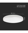 36W LED Dome Lys - 4000K, rundt, hvidt ramme, IP44