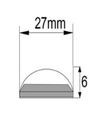 1 meter LED skabsbelysning - 6mm høj, 12V DC, 9W, med endeprop