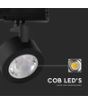 30W LED COB Skinnespot - 3i1 Sort Hus.