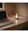 2W LED genopladelig bordlampe med sensor - Champagne guld, ravfarvet glas, 3000K, 360 grader, bevægelsessensor