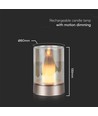 2W LED genopladelig bordlampe med sensor - Champagne guld, ravfarvet glas, 3000K, 360 grader, bevægelsessensor