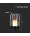 2W LED batteridrevet bordlampe med sensor - Sort, genopladelig, 3000K, 360 grader, inkl. lyskilde