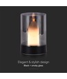 2W LED batteridrevet bordlampe med sensor - Sort, genopladelig, 3000K, 360 grader, inkl. lyskilde