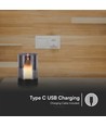 2W LED batteridrevet bordlampe med sensor - Sort, genopladelig, 3000K, 360 grader, inkl. lyskilde