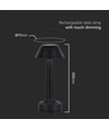 1W genopladelig LED bordlampe, 3-i-1 CCT - 5V, 1800mAh, sort, Ø9,5 x 22,5 cm