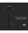 1W genopladelig LED bordlampe, 3-i-1 CCT - 5V, 1800mAh, sort, Ø9,5 x 22,5 cm